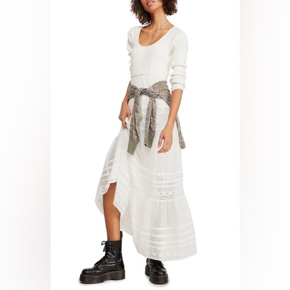 long sleeve pastel midi dress Zone Planet